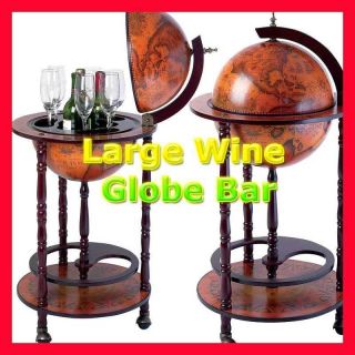 Awesome Wine Globe Bar Mini Liquor Bar Cabinet Stand Rack Italian