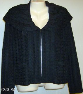 Ming Wang Black Acrylic Jacket Size Medium Washable