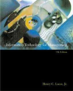 Technology for Management by Henry C. Lucas 1999, Hardcover