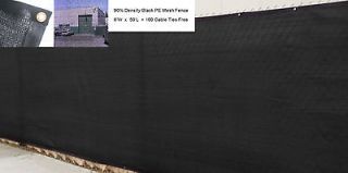 Privacy Screen Fence Black Mesh Windscreen Backyard 6ft x 50 ft x 1 pc