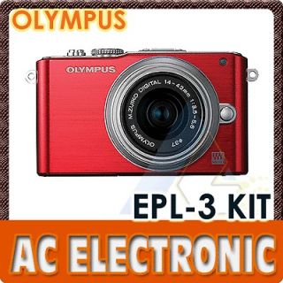 Olympus E PL3 EPL3 Red 12.3MP with 14 42mm Lens+1 Year Warranty
