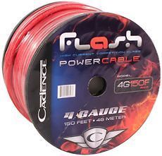 Cadence 4G150 Red 4 AWG Gauge 22 Foot Amp Power + Ground Installation