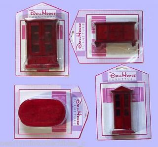 DOLL HOUSE MINIATURE WOOD FURNITURE CHERRY FINISH ~ NEW MIP