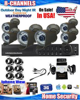 CCTV DVR System with 8 Channel 6x Night Vision Waterproof Cameras