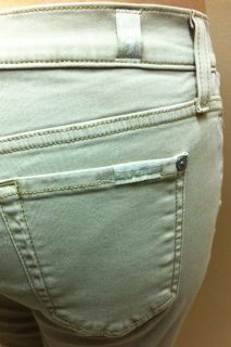 for All Mankind The Skinny Crop & Roll Khaki / Beige Jeans Size 27
