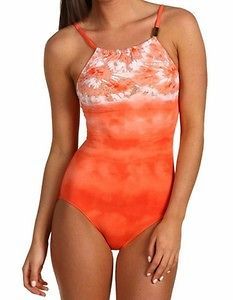 Michael Kors Swimsuit 1 one piece 8 Hemp Papaya Shirred Maillot NEW