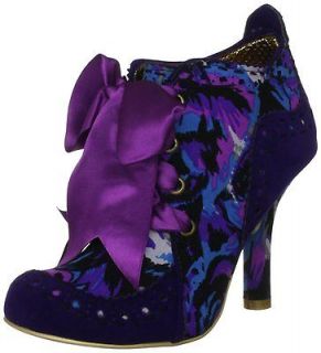Irregular Choice Abigails Party Purple Multi Gold Suede Fabric New