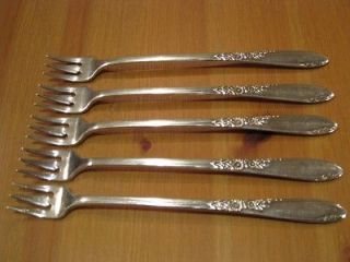 Silver Seafood Forks COUNTRY LANE 1954 Oneida Wm. A. Rogers (QTY 5)