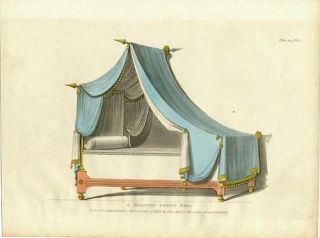 Military Couch Bed 1811 Ackermann Repository aquatint