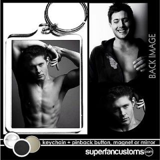 Jensen Ackles KEYCHAIN + BUTTON or MAGNET pin supernatural key ring