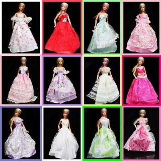 LOT 20 ITEMS10 Pieces of Wedding Dresses/Gowns For Barbie Dolls