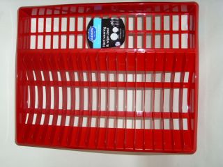 New Addis Red Oblong Plastic Washing Up Dish Drainer
