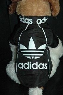 Adidas Black Fleece Lined Dog Clothes Coat