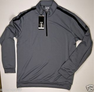 adidas Mens $60 SP Half Zip LS Golf Top Pullover Shirt W62821 GRAY or