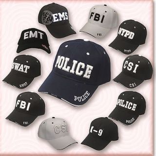 Hat EMS EMT CSI FBI K 9 SWAT POLICE NYPD Embroidered 3D Adjustable