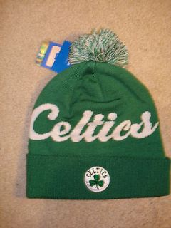 Adidas Boston Celtics Pom Cuffed Knit Hat Cap 