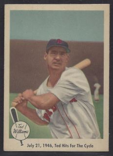 1959 FLEER TED WILLIAMS TED HITS FOR THE CYCLE EX/MT+ #29 WELL