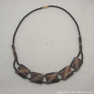 Maasai Market African Handmade Tribal Jewelry Cow bone Choker Necklace