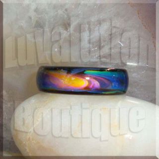 Black Agate Mood Ring Band Color Changing Gemstone Jewelry Box Size 4