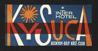 Luggage Label Inter Hotel Kysuca Beskydy Bily Kriz CSSR