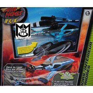 Air Hogs Radio Control Razor Helicopter With Landing Gear Blue New