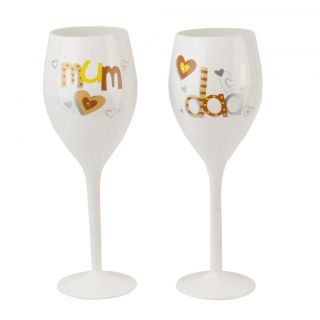 Talking Pictures Set of two Quality Wine Glasses Mothers/Father s Day
