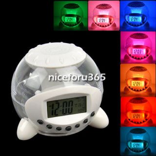 Charming LED Light 7 Color Changing Alarm ball Clock with Nature Sound