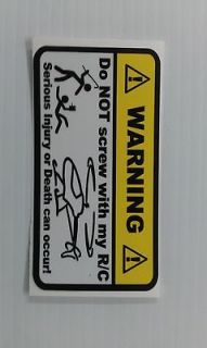 Warning Decals for your nitro electric gas RC Helicopter Heli 6ch 4ch