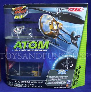 ATOM   Air Hogs R/C Micro Heli   Indoor HELICOPTER   SILVER & RED   Ch