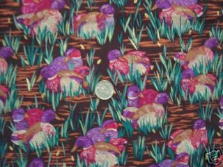 Fabric Back to nature    Purple headed Ducks in pond