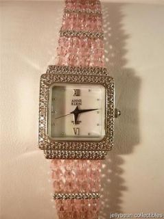 ANNE KLEIN Silvertone Preowned Wrist Watch   Diamond Accent   MOP