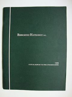 1986 Berkshire Hathaway Annual Report Warren Buffett Charlie Munger