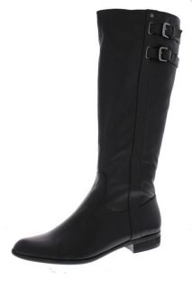 Alfani NEW Becka Black Buckle Side Zipper Wide Calf Riding Boots Shoes