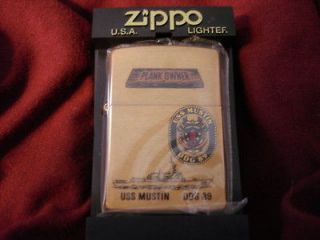 MUSTIN, DDG 89 PLANKOWNER  DATED 2001 US NAVY NAVAL ZIPPO
