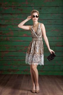 Alberto Makali 55962 Brown Animal Print Dress Size S M L XL New NWT