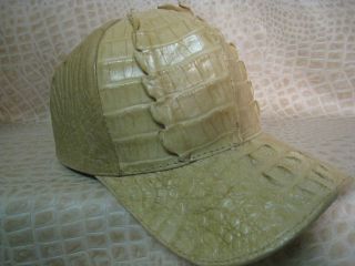 New Black Exotic Crocodile Tails/Ostrich Cap Hat Adjustable