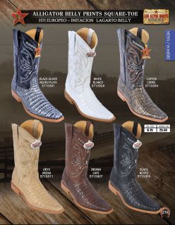 Los Altos Square Toe Alligator Print Mens Western Cowboy Boots Diff