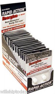 Rapid Action Energize 2 Way Energy Pills 24 packs of 4  96 pills Max