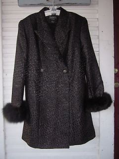 Georgous Natasha Collection Black Sparkle Dress/long Jacket w/faux