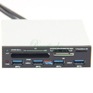 To 4 port USB 3.0 Combo Hub+2.0 All in one Card Reader for Win7 64 32