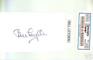 BILL LEYDEN Signed Index Card Autograph LOA COA
