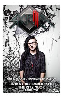 Skrillex * Original Concert Poster * with 12th Planet and Nadastrom