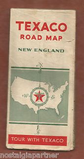 1932 TEXACO Gasoline Road Map New England