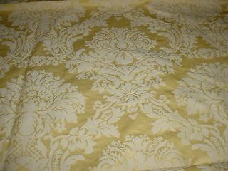 Vintage New Old Stock Pale Yellow Damask Fabric 58x81 & 58x127