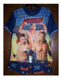 WWE RAW John Cena The MIZ Triple H Pajamas 10/12 NeW Shirt Shorts 2 pc