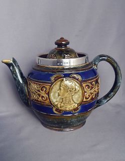 Lambeth King Edward VII & Alexandra of United Kingdom Teapot 1901