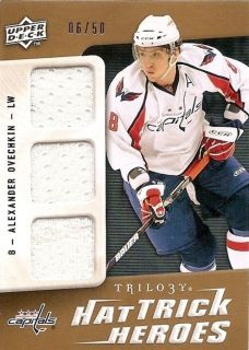 DECK TRILOGY GOLD HAT TRICK HEROES JERSEY #HTHAO Alex Ovechkin #6/50
