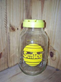 Vtg SUN JAR Lipton TEA Glass Yellow GALLON Suntea NO SPIGOT Pour Spout