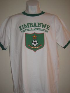 ZIMBABWE Football Association fans ringer t shirt