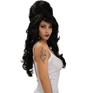 Amy Winehouse Rehab Beehive Black Adult Wig